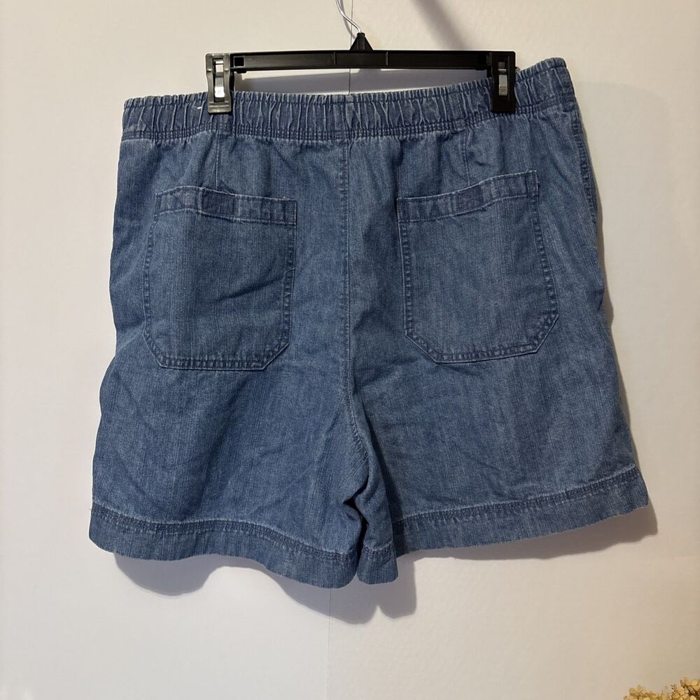 George Women Blue Jean Elastic Waist Shorts Large 36-38 Pockets Waist 36" Preown - Picture 5 of 9